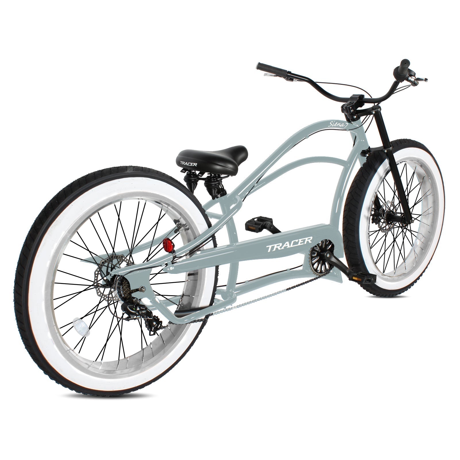 Tracer 26" Siena Chopper Stretch Cruiser Fat Tire Bike - MB-SIENA-M-BK/PLS