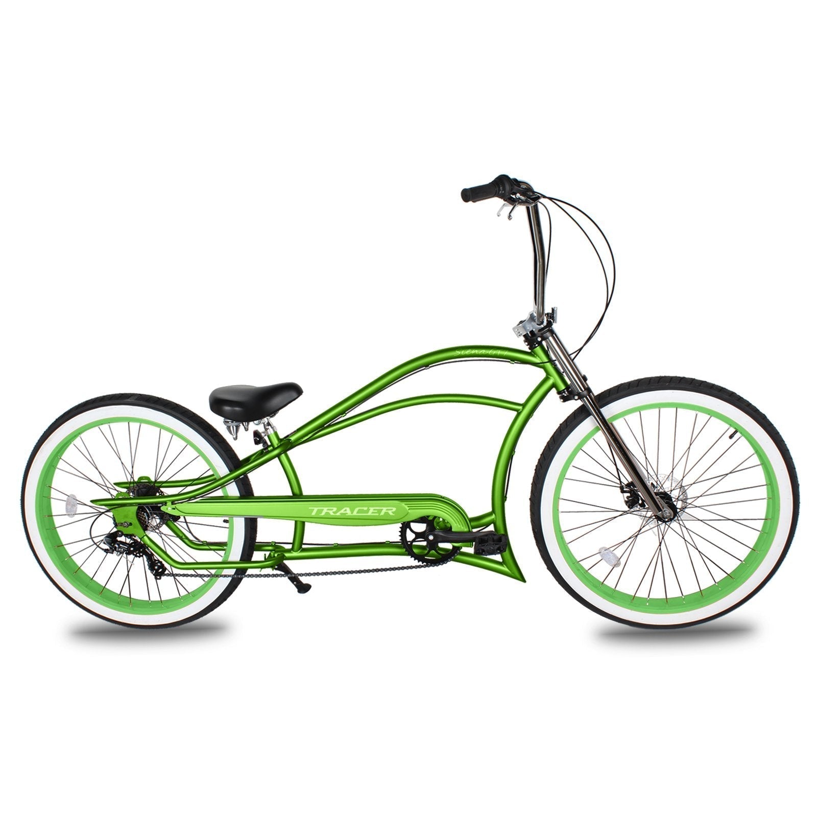 Tracer 29" Siena GT-7 Chopper Stretch Cruiser Fat Tire 7-Speed Bike - MB-SIENA GT 7-29-GRN/GRN