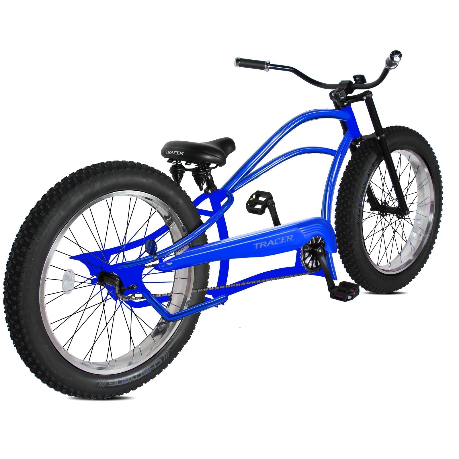 Tracer 26" Siena Chopper Stretch Cruiser Fat Tire Bike - MB-SIENA-M-BK/PLS
