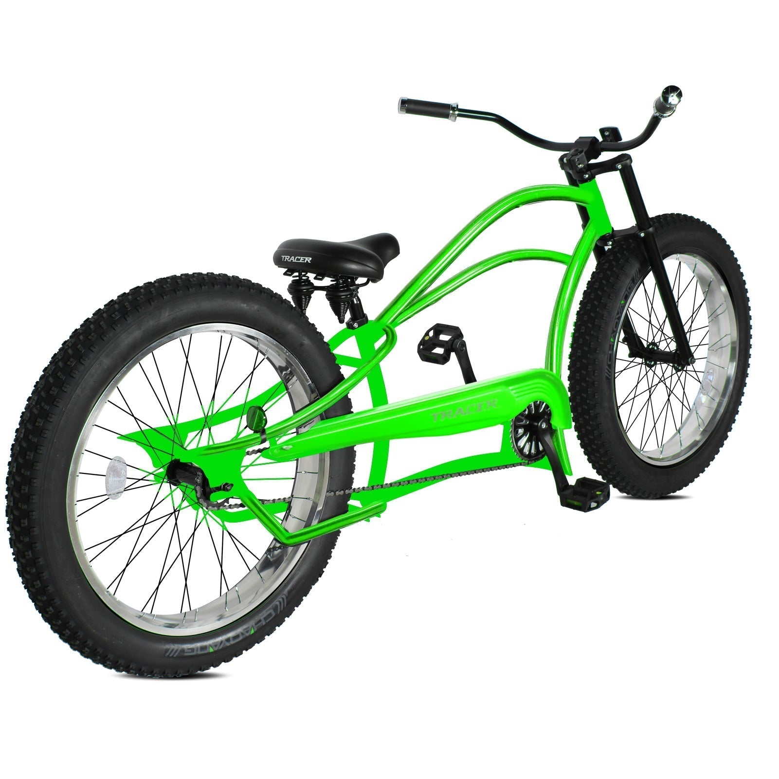 Tracer 26" Siena Chopper Stretch Cruiser Fat Tire Bike - MB-SIENA-M-BK/PLS