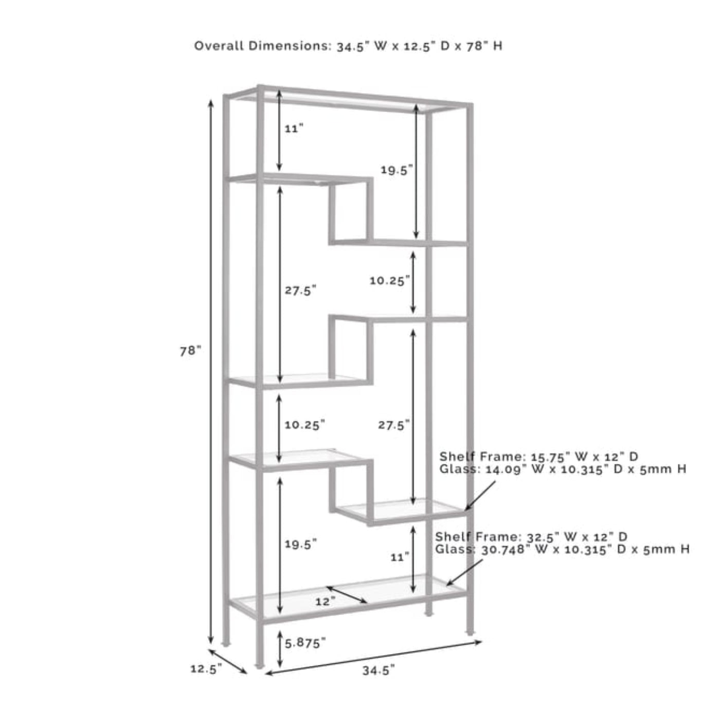 Crosley Sloane 34.50 Inch Etagere - CF1113