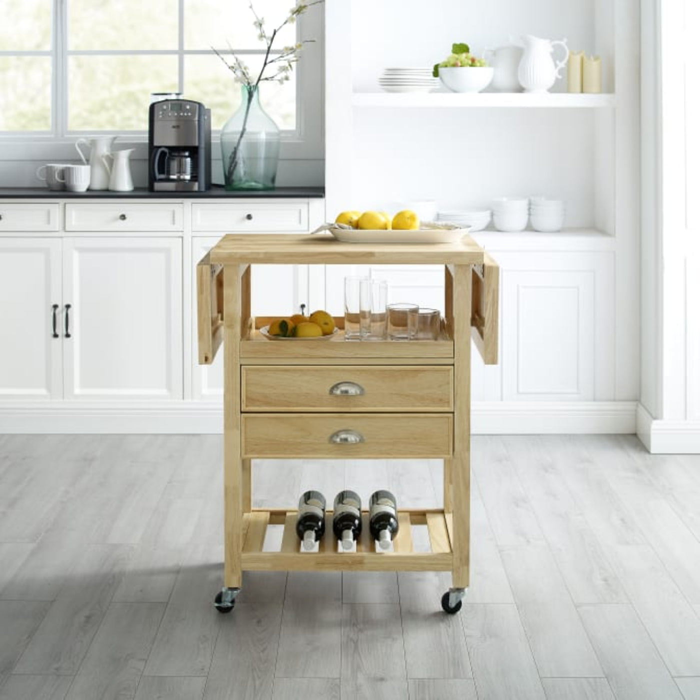 Crosley Bristol 45 Inch Double Drop Leaf Kitchen Cart - CF3023