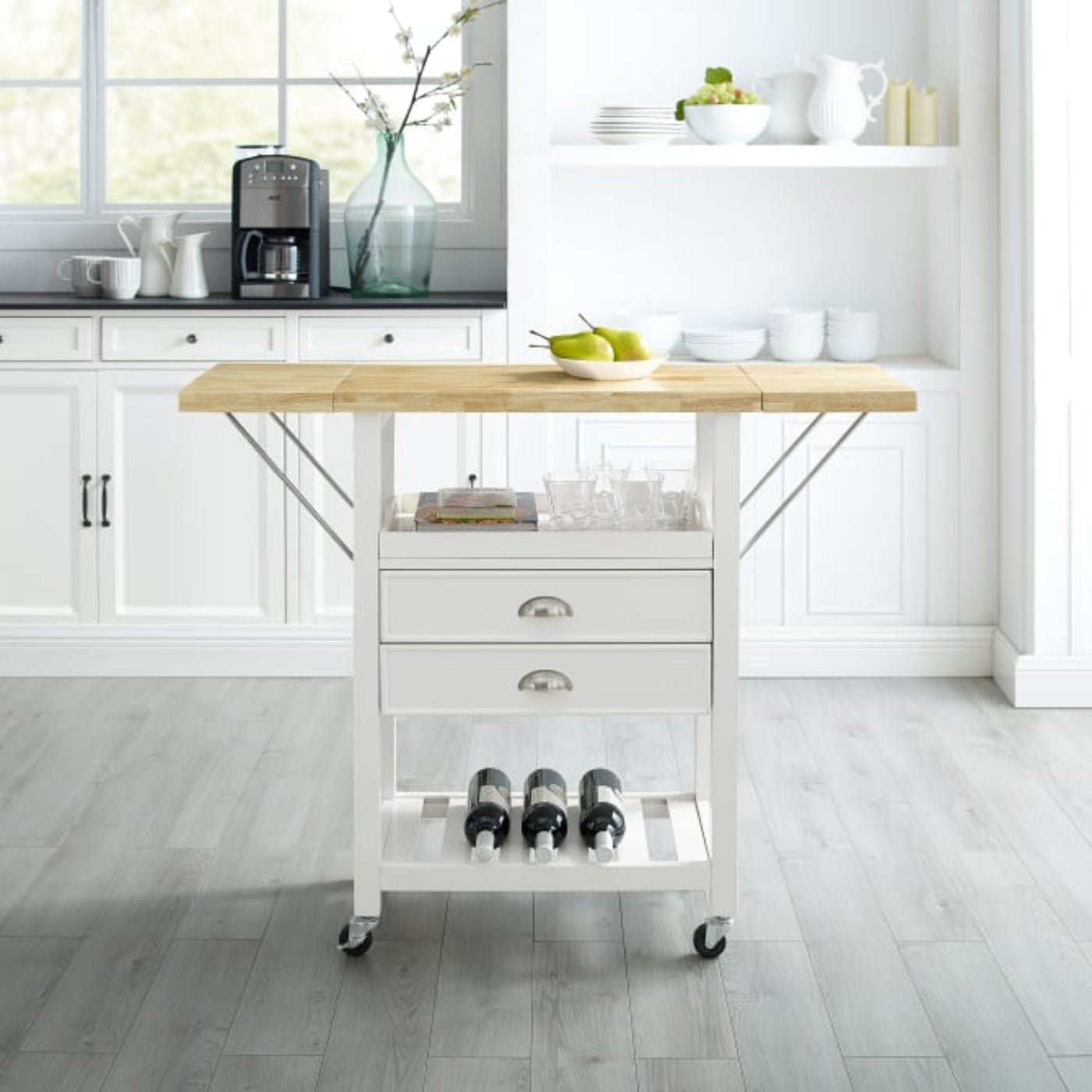 Crosley Bristol 45 Inch Double Drop Leaf Kitchen Cart - CF3023