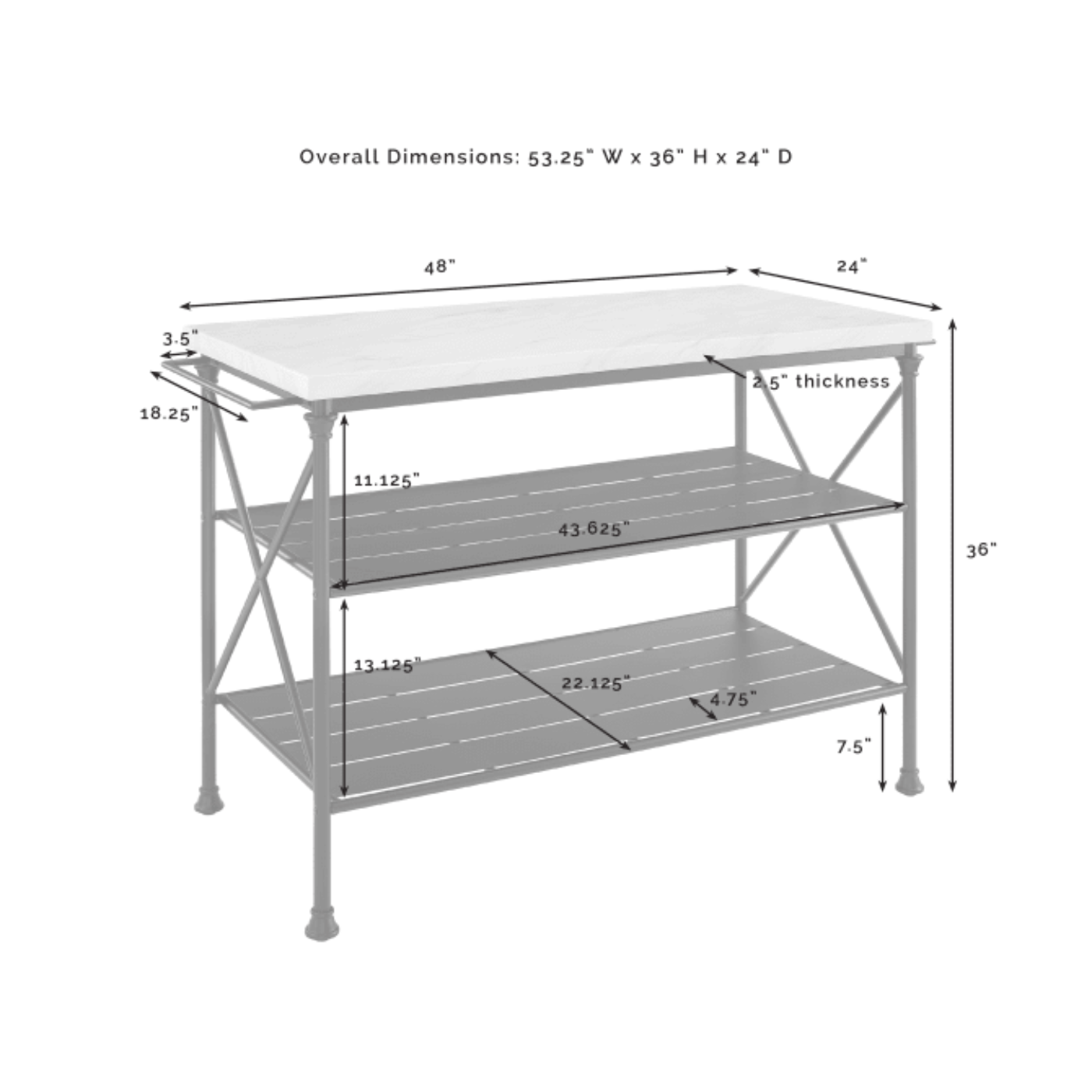 Crosley Madeleine Kitchen Island - CF3024-MB