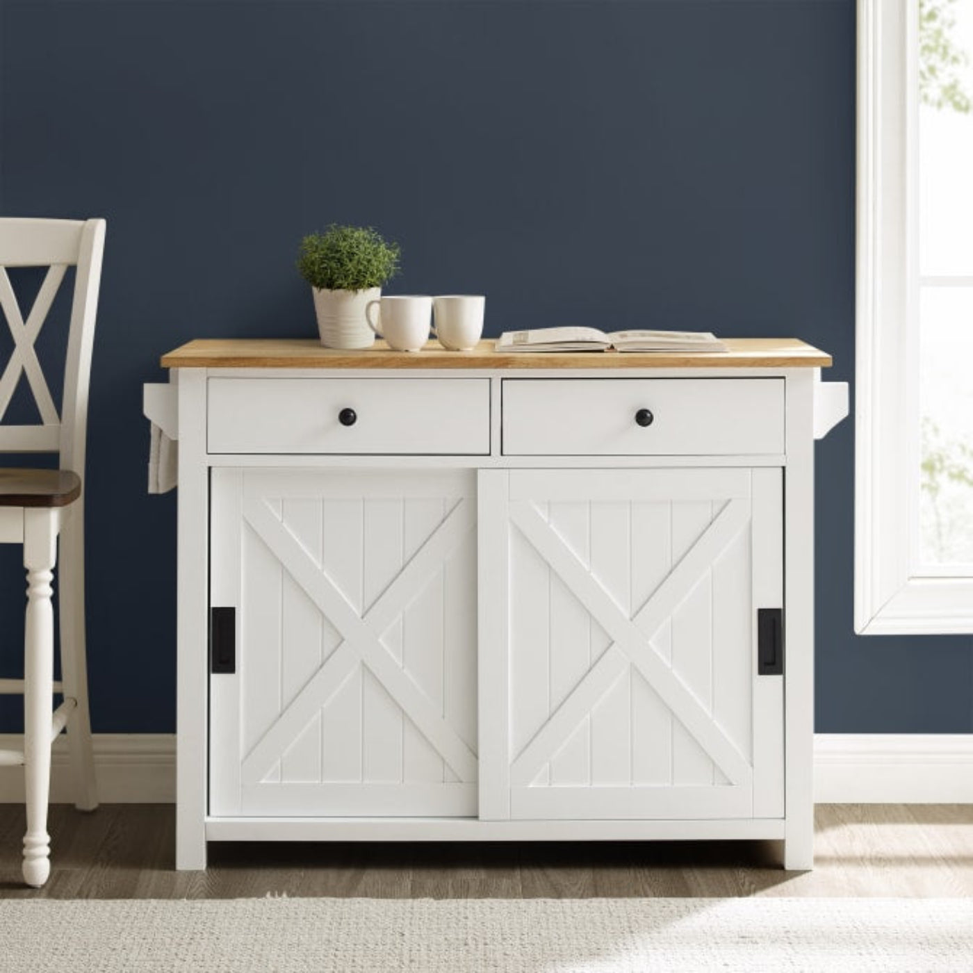 Crosley Laurel Kitchen Island/Cart - CF3033NA-WH