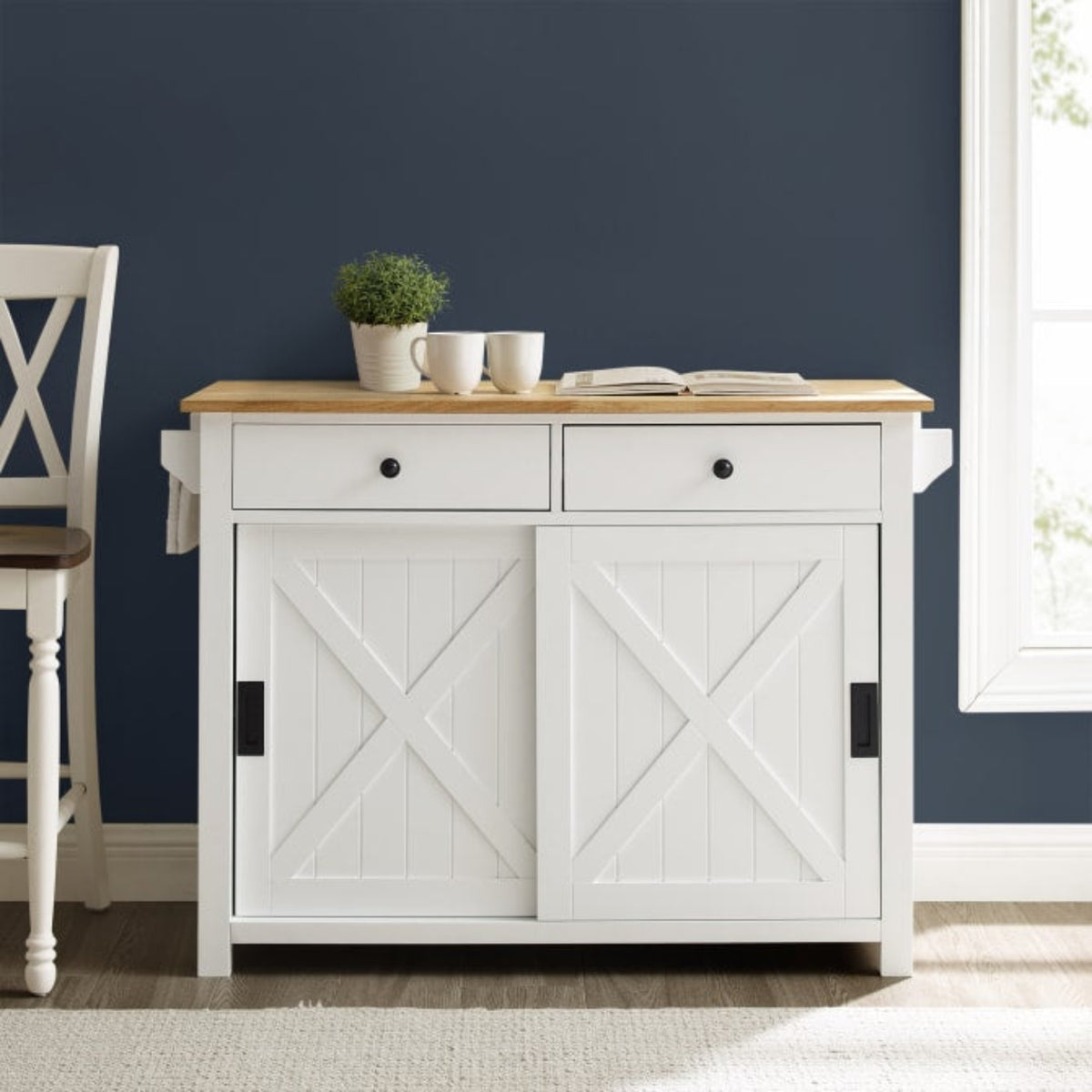 Crosley Laurel Kitchen Island/Cart - CF3033NA-WH