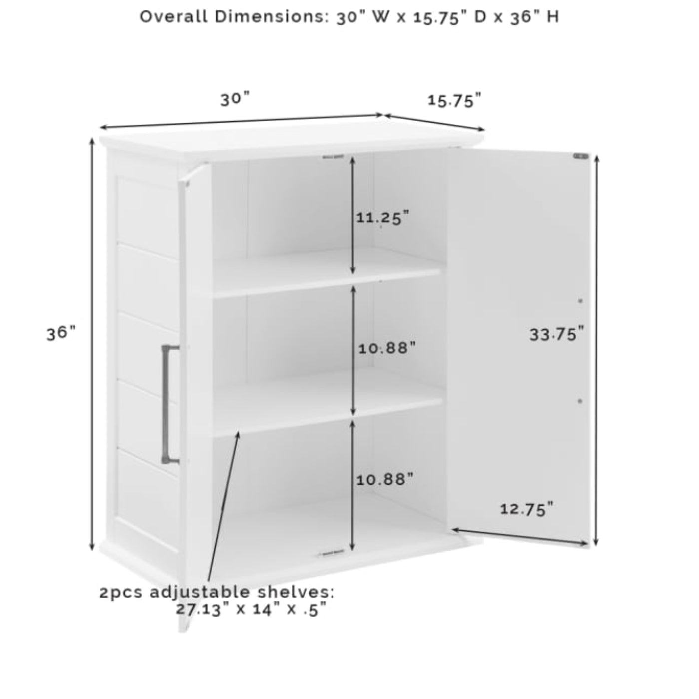 Crosley Bartlett Stackable Storage Pantry White - CF3117-WH