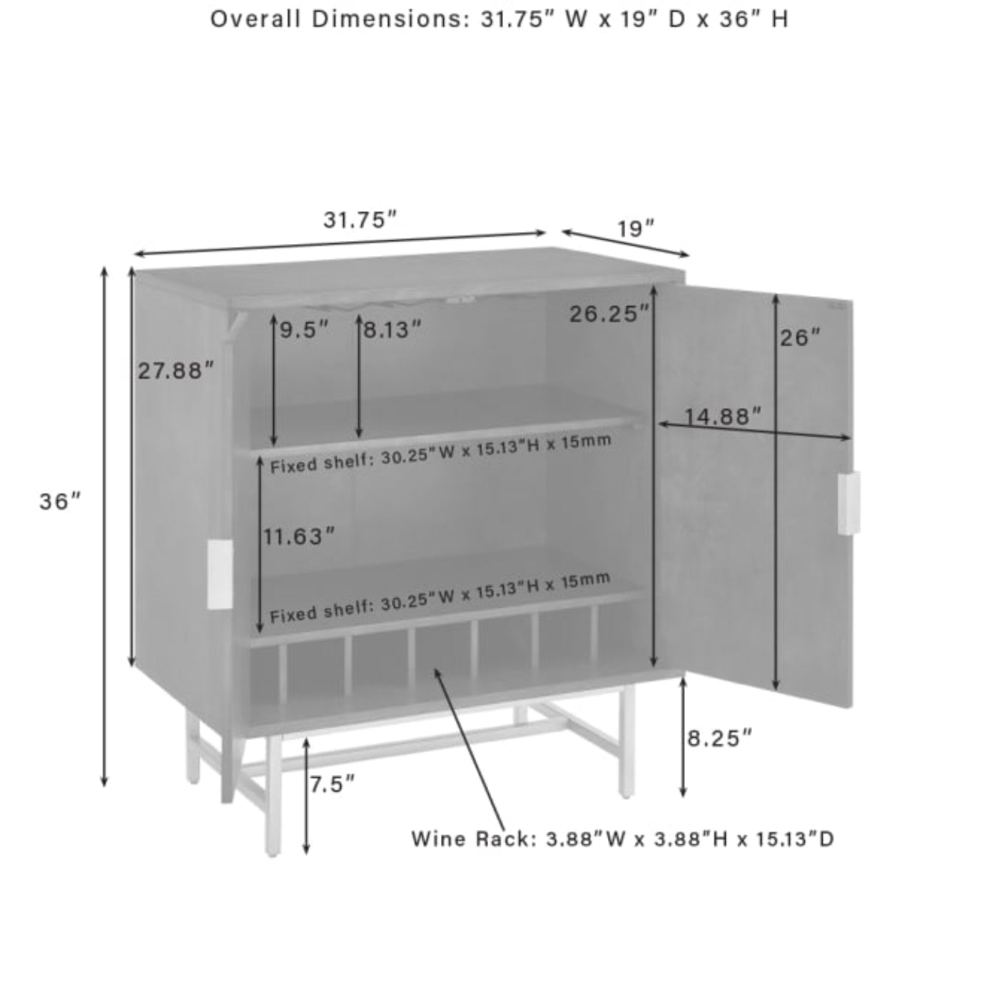 Crosley Blair Bar Cabinet - CF4012-BR