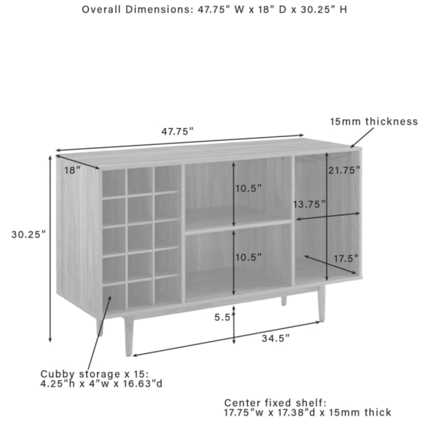 Crosley Liam Wine Storage Sideboard - CF4211