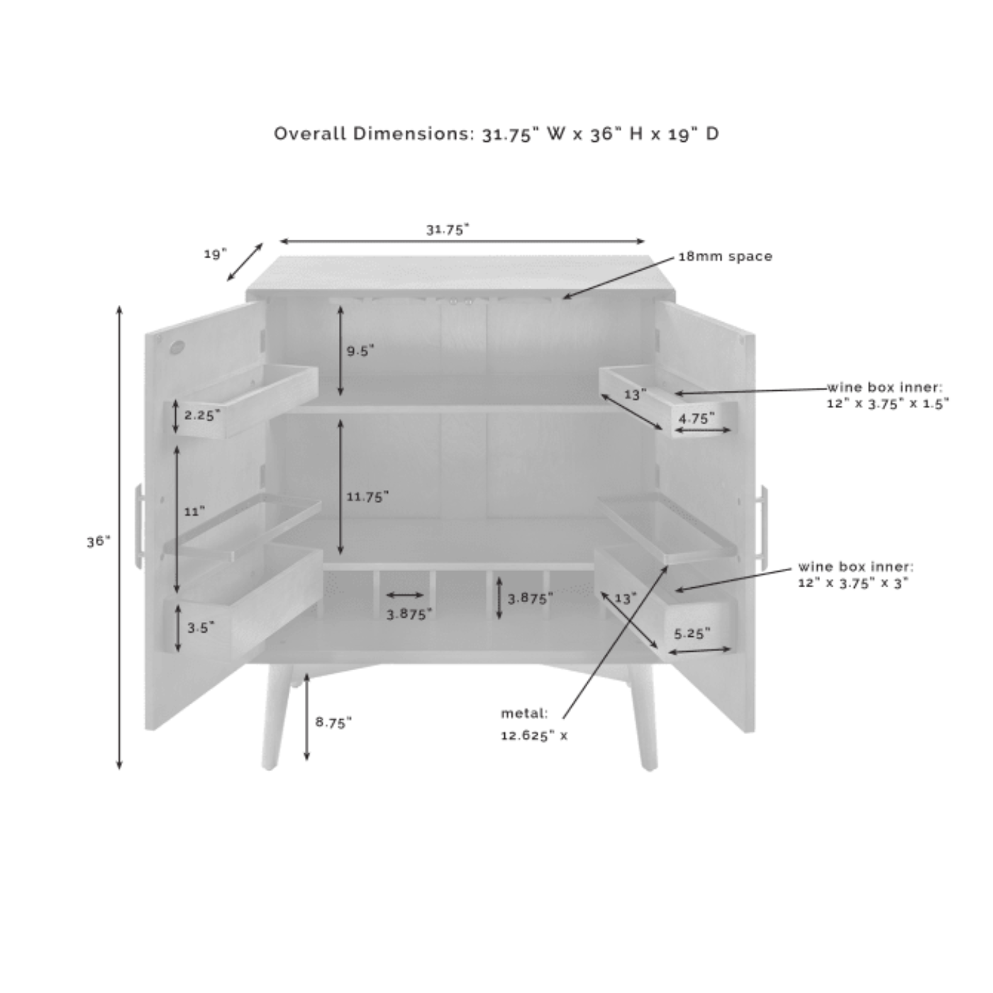 Crosley Blair Bar Cabinet - CF4012-BR