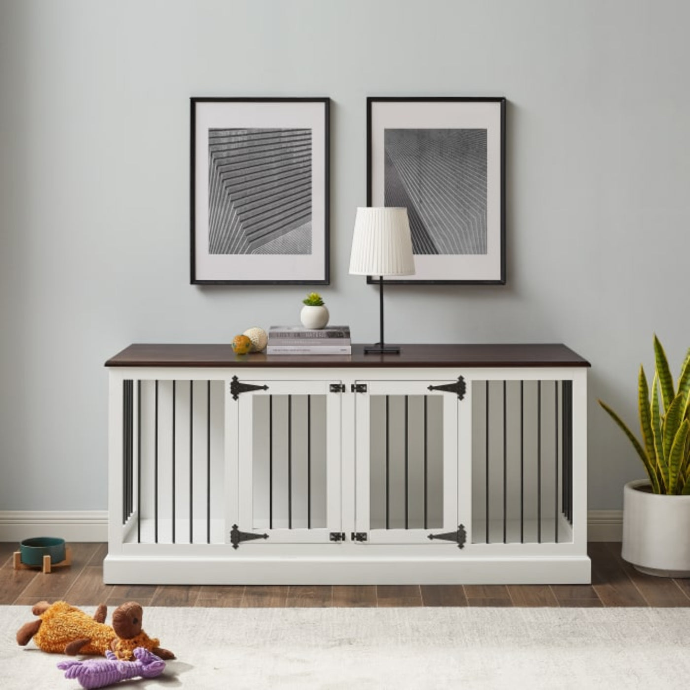Crosley Winslow Medium Credenza Pet Crate - CF4501-WH