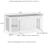 Crosley Winslow Medium Credenza Pet Crate - CF4501-WH