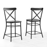 Crosley Camille 19.25 Inch 2pc Counter Stool Set Matte-Black - CF500624-MB
