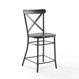 Crosley Camille 19.25 Inch 2pc Counter Stool Set Matte-Black - CF500624-MB
