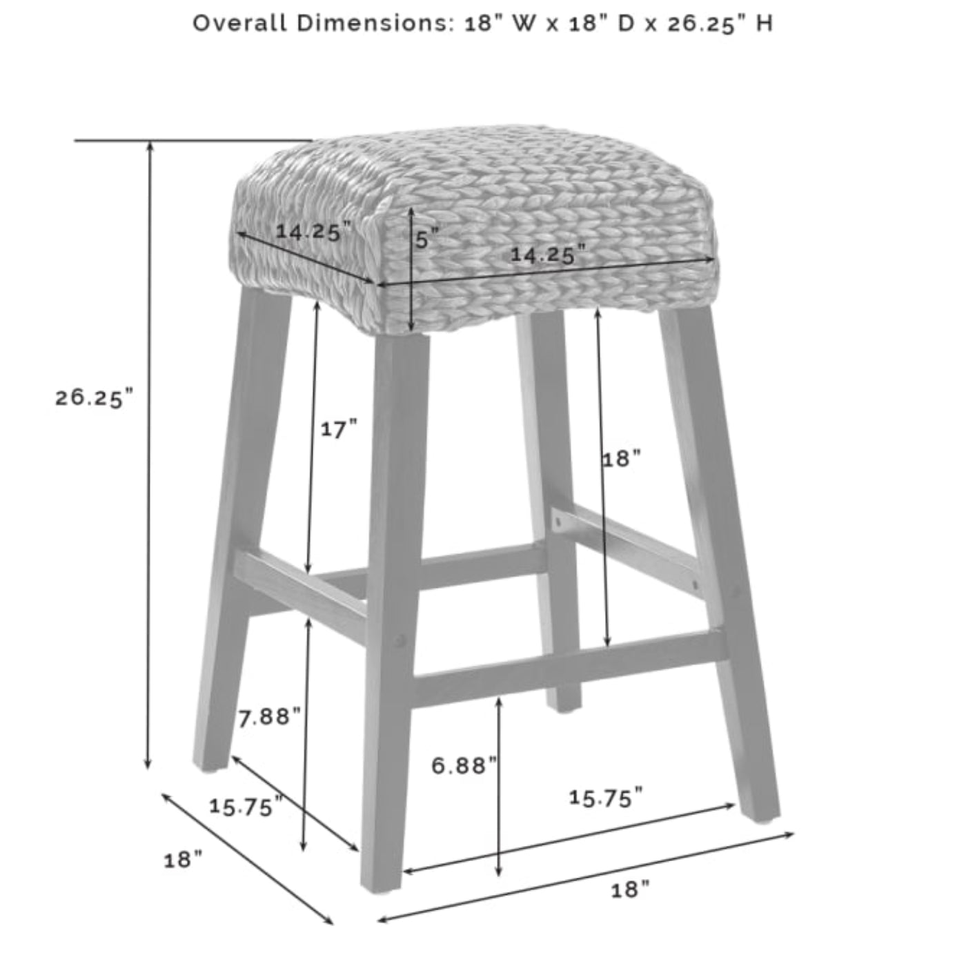 Crosley Edgewater 2pc Backless Counter Stool Set - CF502527-SG