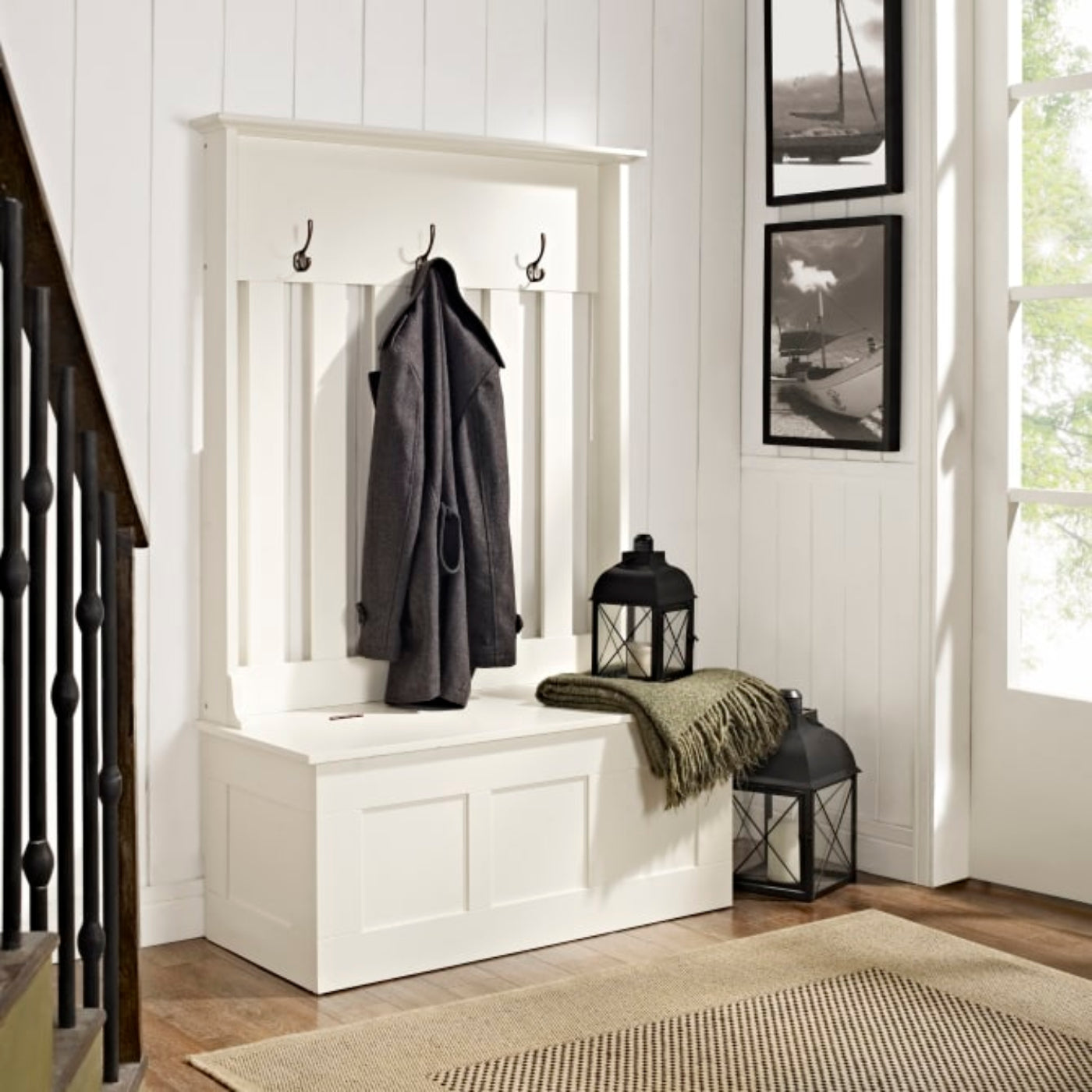 Crosley Ogden 42 Inch Hall Tree White - CF6001-WH