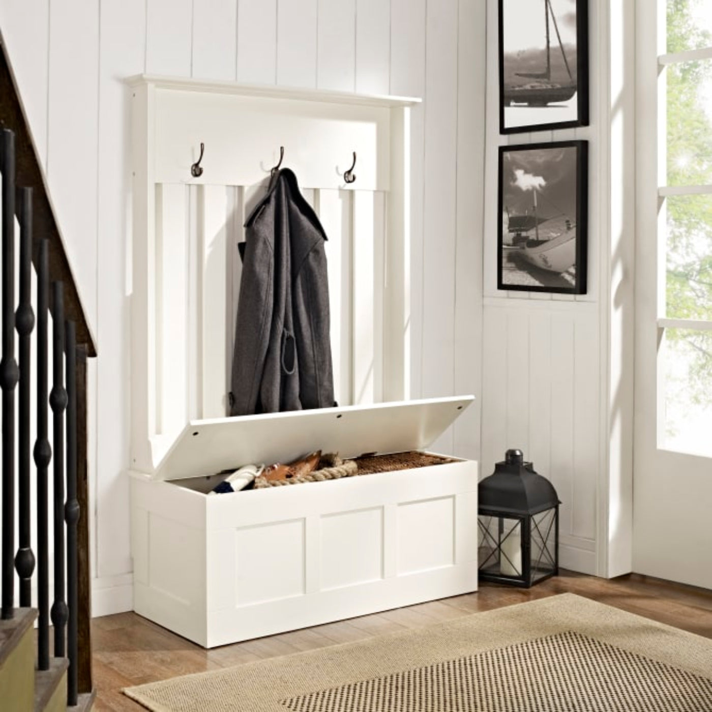 Crosley Ogden 42 Inch Hall Tree White - CF6001-WH