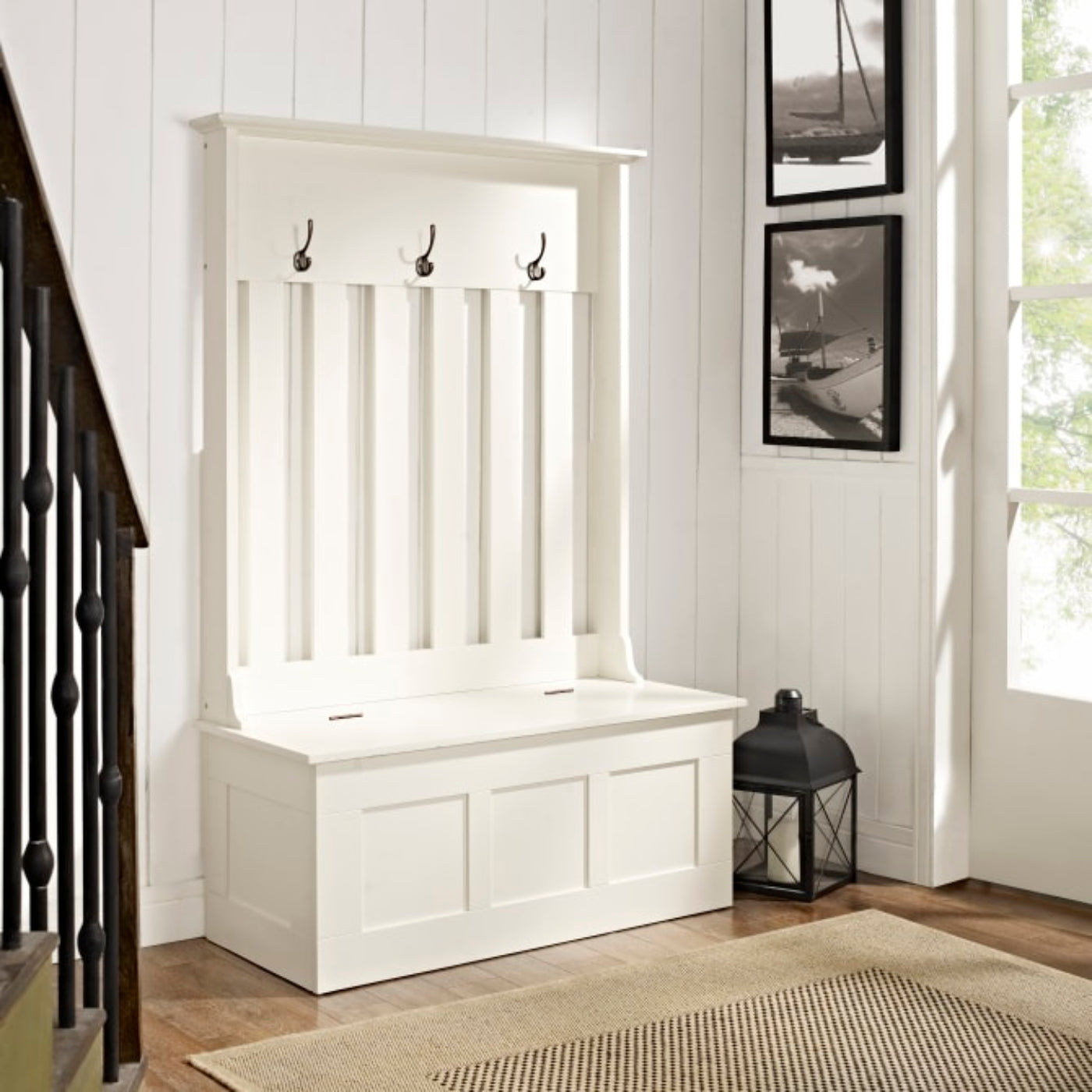 Crosley Ogden 42 Inch Hall Tree White - CF6001-WH