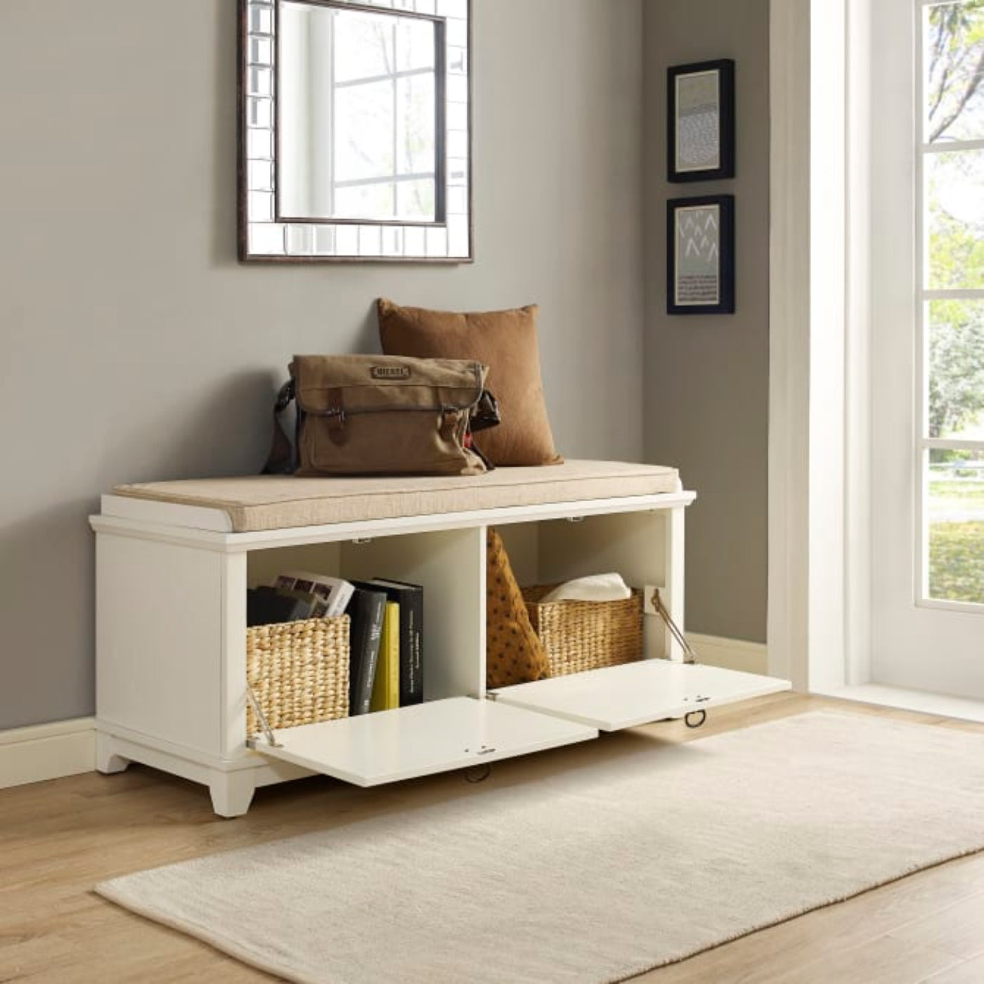 Crosley Adler 47.25 Inch Entryway Bench -  CF6009-WH