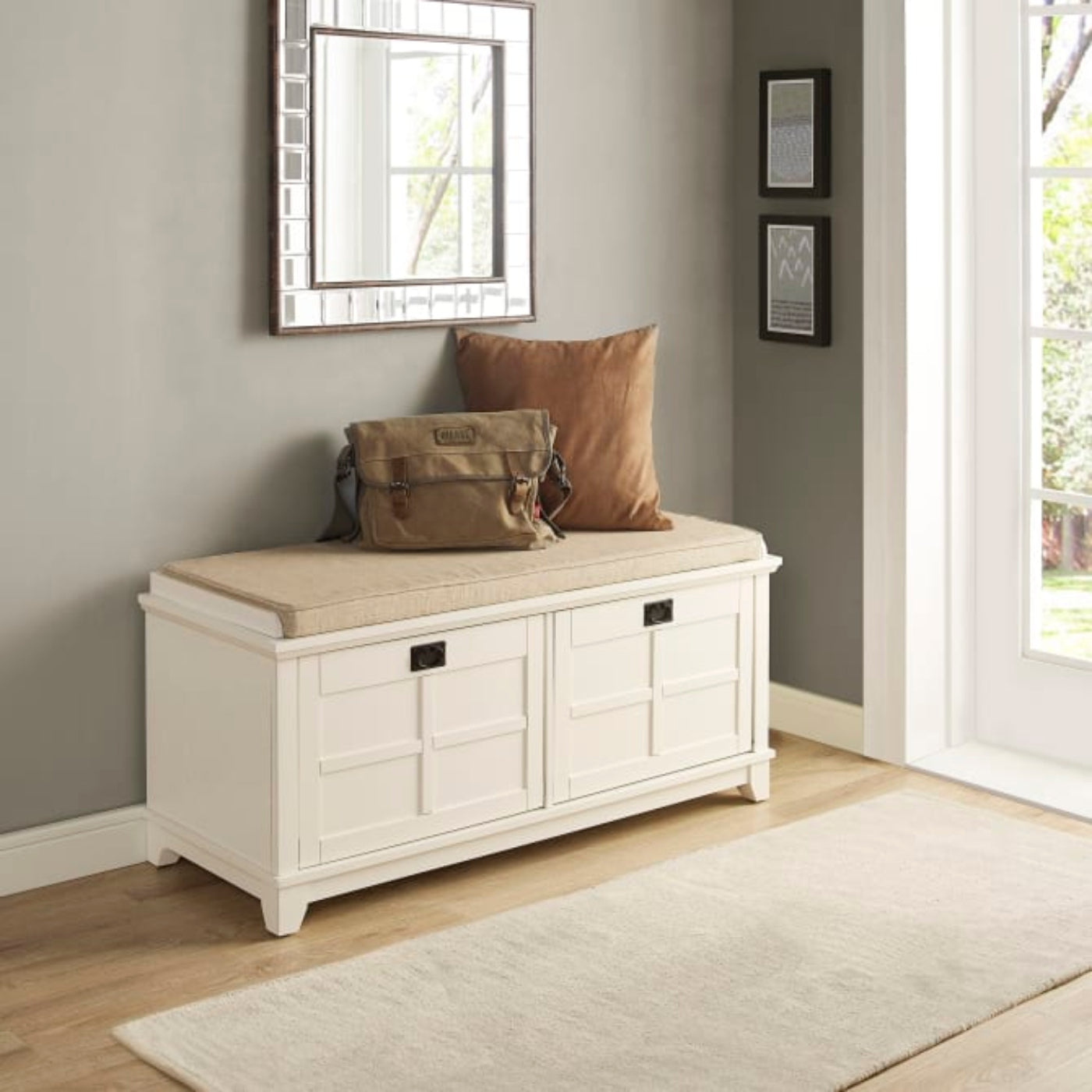Crosley Adler 47.25 Inch Entryway Bench -  CF6009-WH
