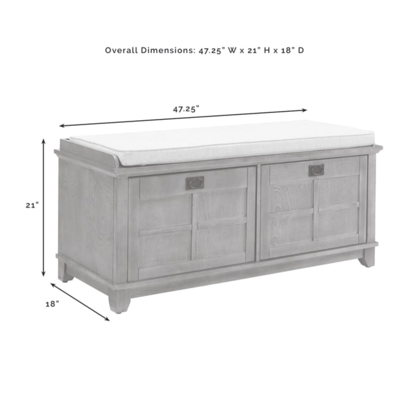 Crosley Adler 47.25 Inch Entryway Bench -  CF6009-WH