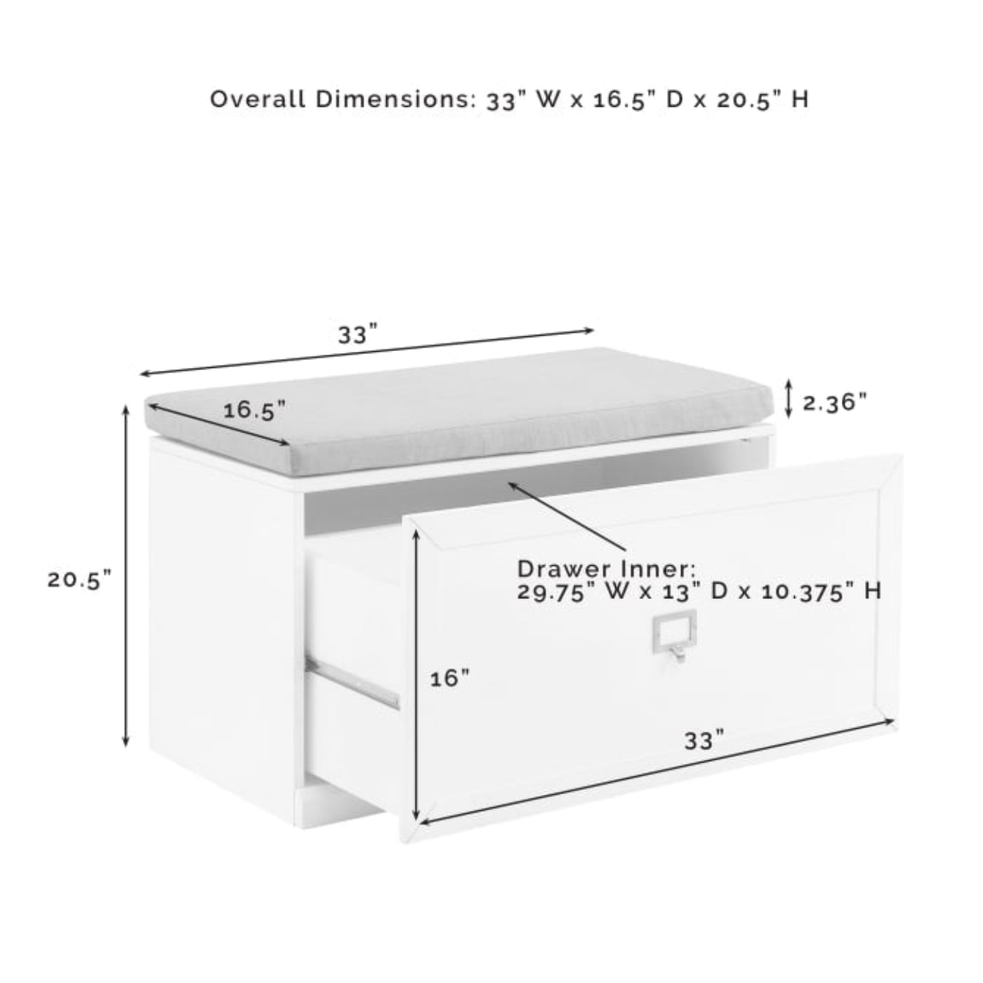 Crosley Harper Entryway Bench - CF6027