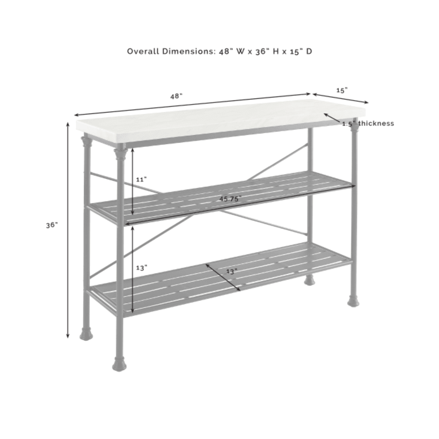 Crosley Madeleine 48 Inch Console - CF6130-MB