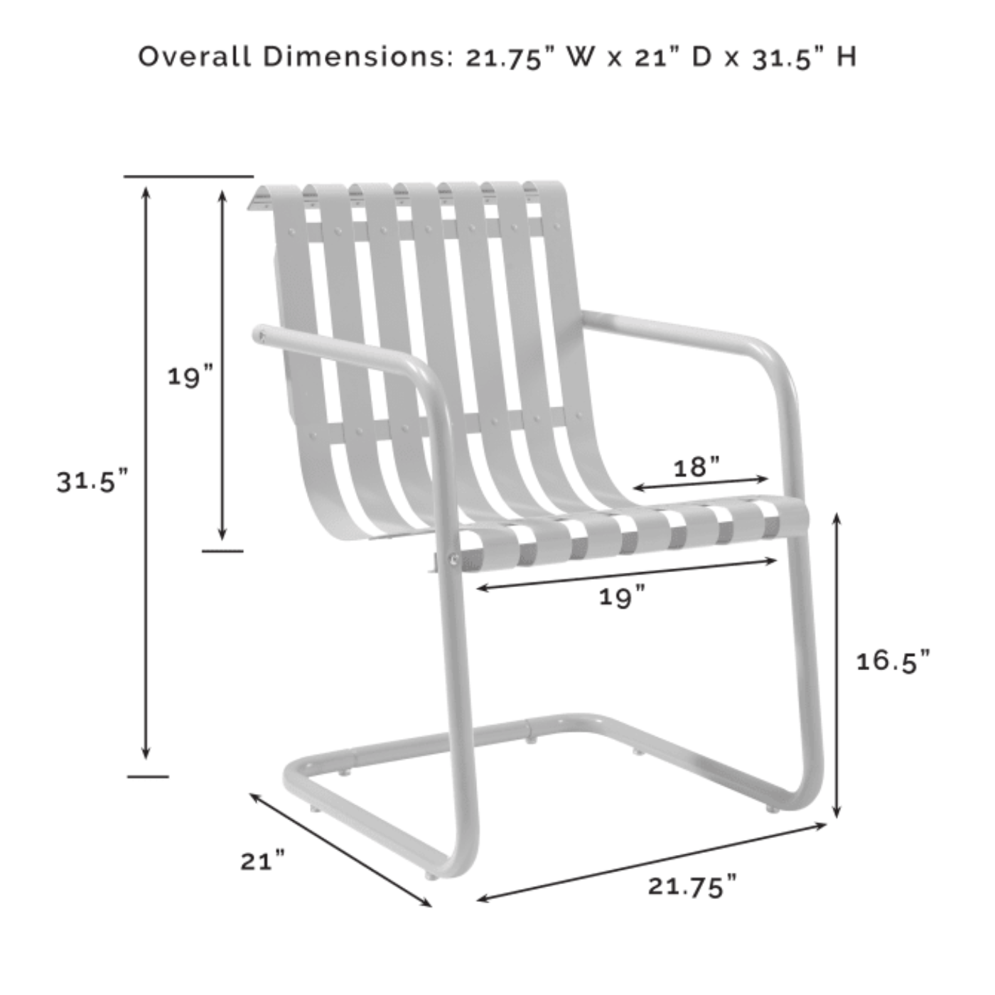 Crosley Gracie 2pc Outdoor Metal Armchair Set - CO1020