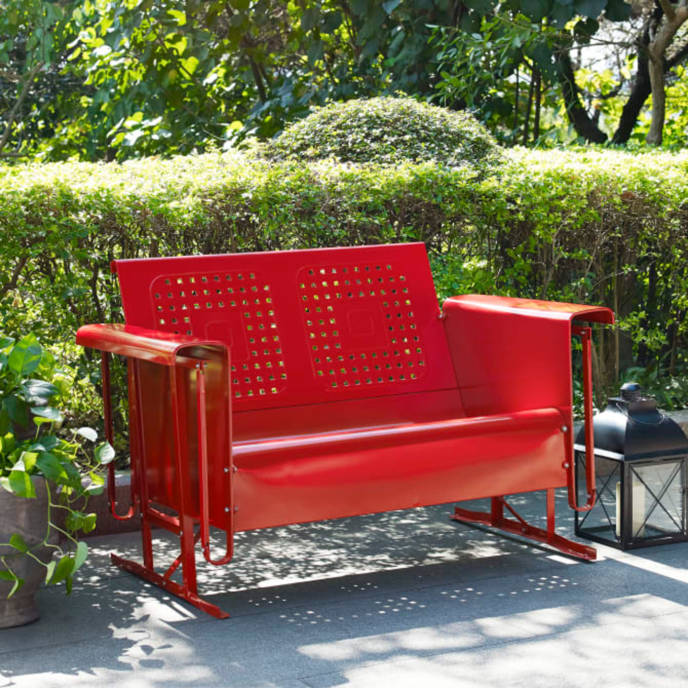 Crosley Bates 48 3/4 Inch Outdoor Metal Loveseat Glider - CO1024