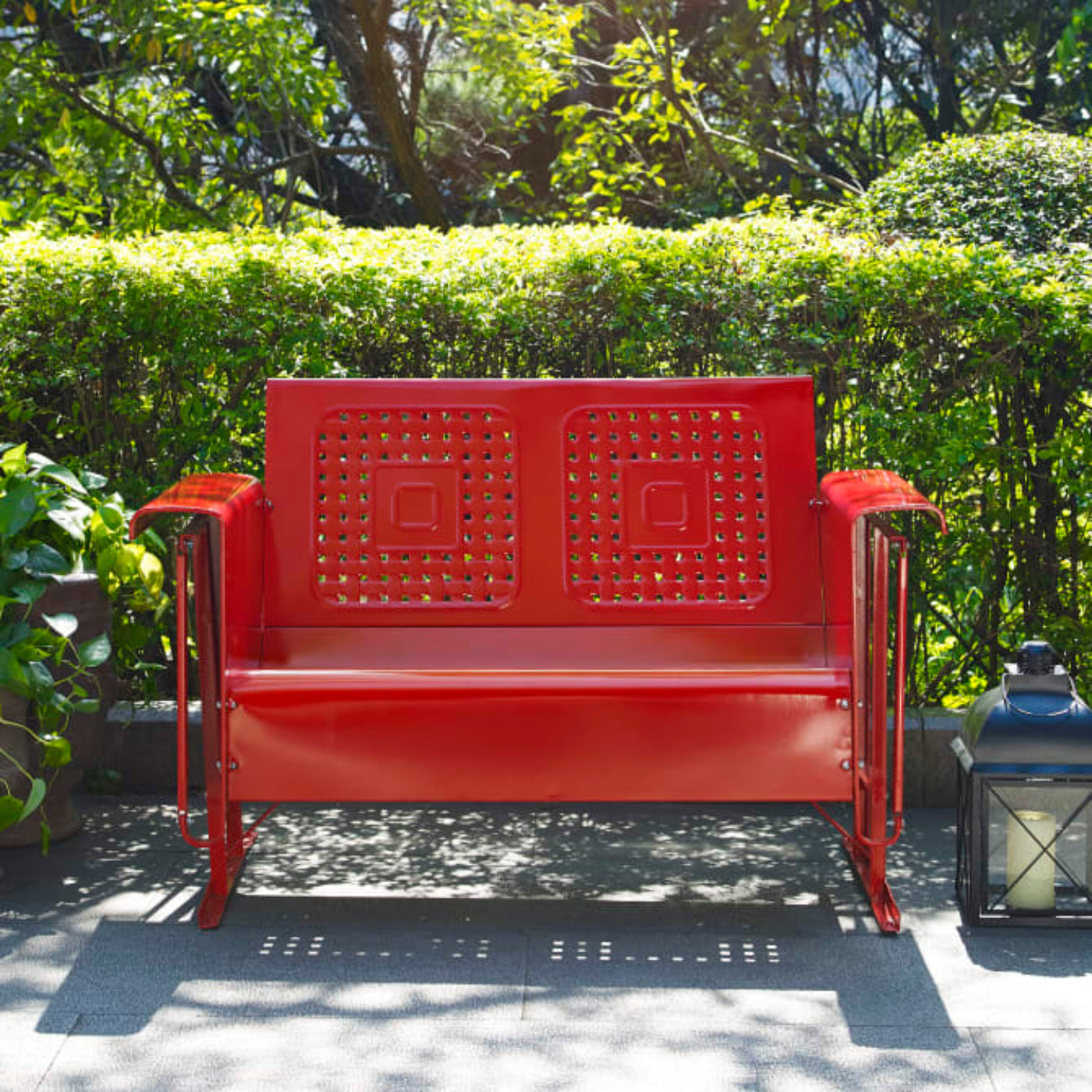 Crosley Bates 48 3/4 Inch Outdoor Metal Loveseat Glider - CO1024