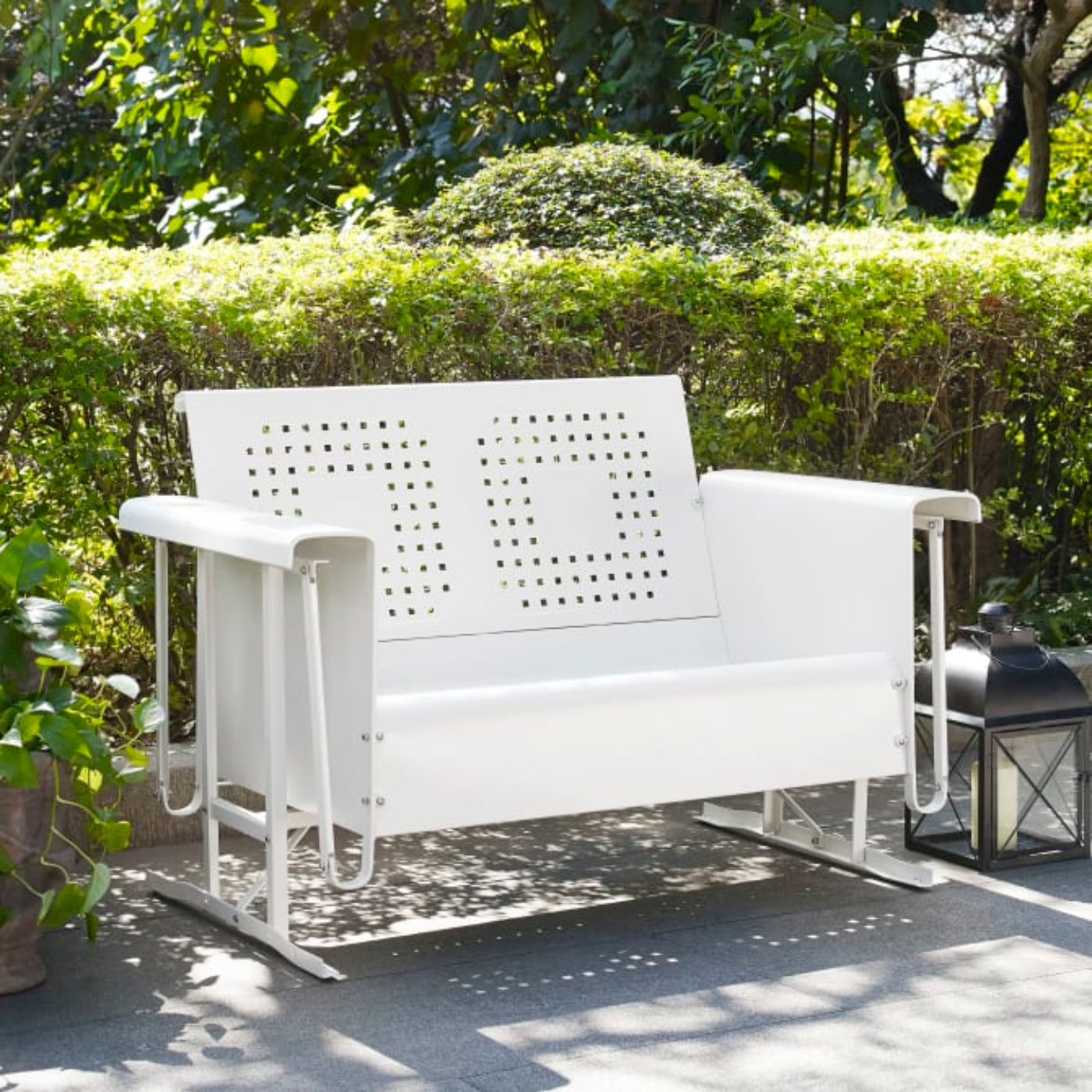 Crosley Bates 48 3/4 Inch Outdoor Metal Loveseat Glider - CO1024