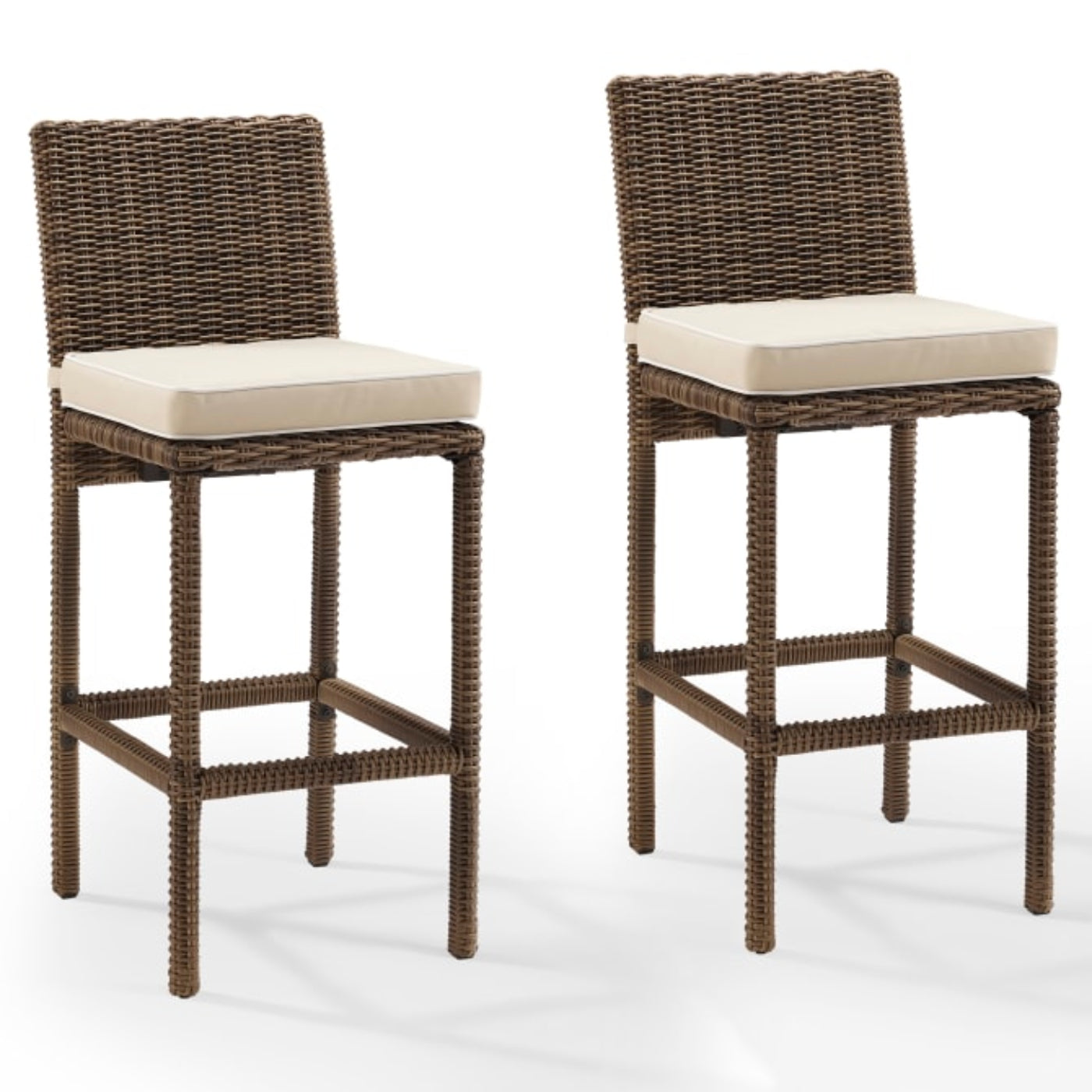 Crosley Bradenton 17.63 Inch 2pc Outdoor Wicker Bar Height Bar Stool Set - CO7134WB
