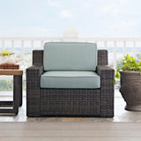Crosley Beaufort 37 Inch Outdoor Wicker Armchair Mist - CO7155-BR