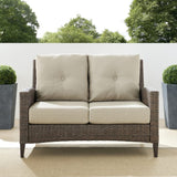 Crosley Rockport 53.25 Inch Outdoor Wicker High Back Loveseat Oatmeal - CO7161-LB