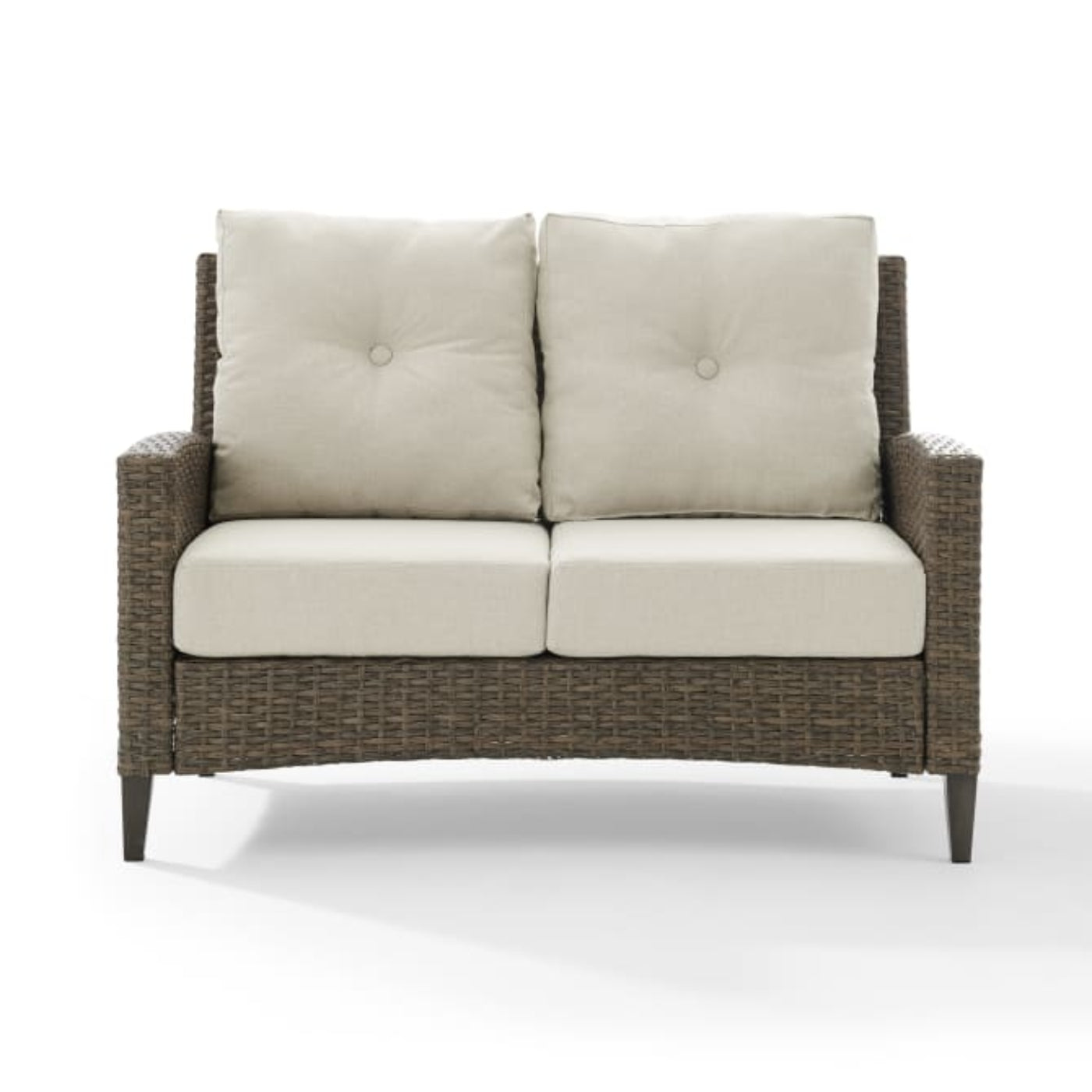 Crosley Rockport 53.25 Inch Outdoor Wicker High Back Loveseat Oatmeal - CO7161-LB