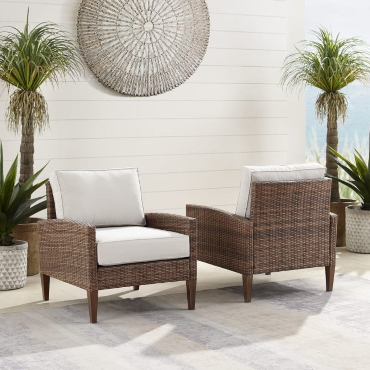 Crosley Capella 2pc Outdoor Wicker Chair Set - CO7168