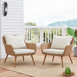Crosley Landon 2pc Outdoor Wicker Chair Set Light Brown - CO7185-LB