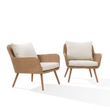 Crosley Landon 2pc Outdoor Wicker Chair Set Light Brown - CO7185-LB