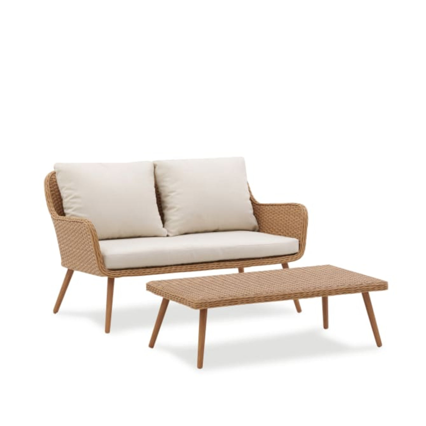 Crosley Landon 2pc Outdoor Wicker Conversation Set Oatmeal - CO7186-LB