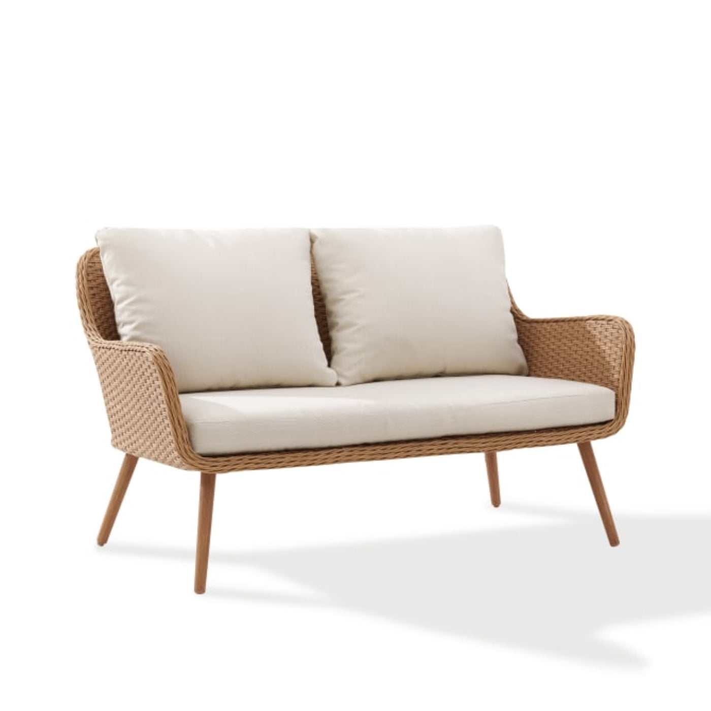 Crosley Landon 2pc Outdoor Wicker Conversation Set Oatmeal - CO7186-LB