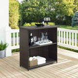Crosley Palm Harbor Outdoor Wicker Bar Brown - CO7204-BR