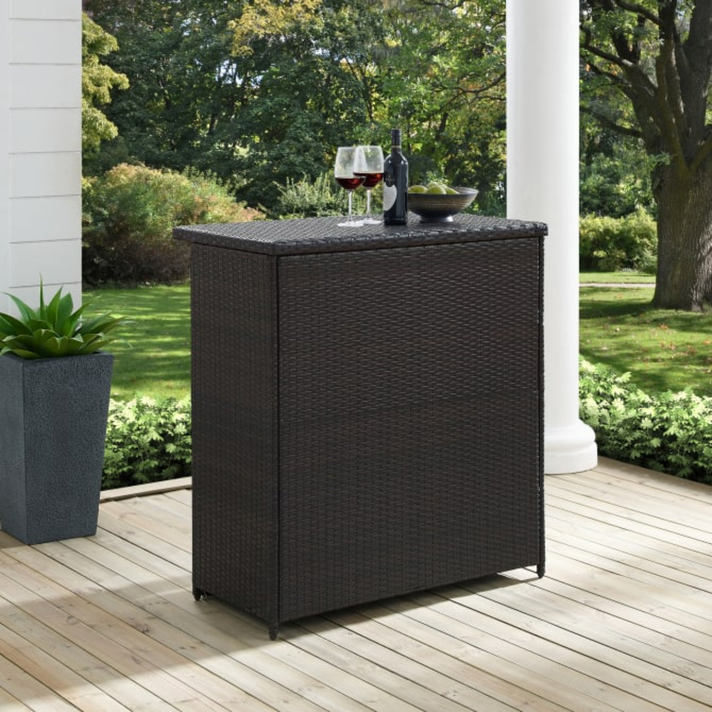 Crosley Palm Harbor Outdoor Wicker Bar Brown - CO7204-BR