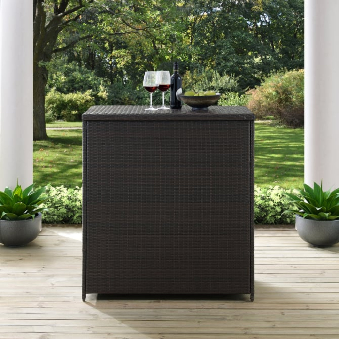 Crosley Palm Harbor Outdoor Wicker Bar Brown - CO7204-BR