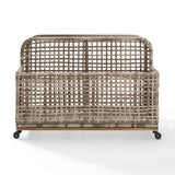 Crosley Ridley Outdoor Wicker And Metal Pool Storage Caddy - CO7308BR-GY