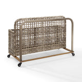 Crosley Ridley Outdoor Wicker And Metal Pool Storage Caddy - CO7308BR-GY