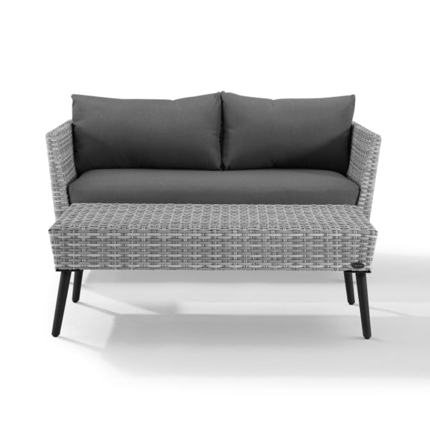 Crosley Richland 2pc Outdoor Wicker Conversation Set Charcoal - CO7317GY-CL