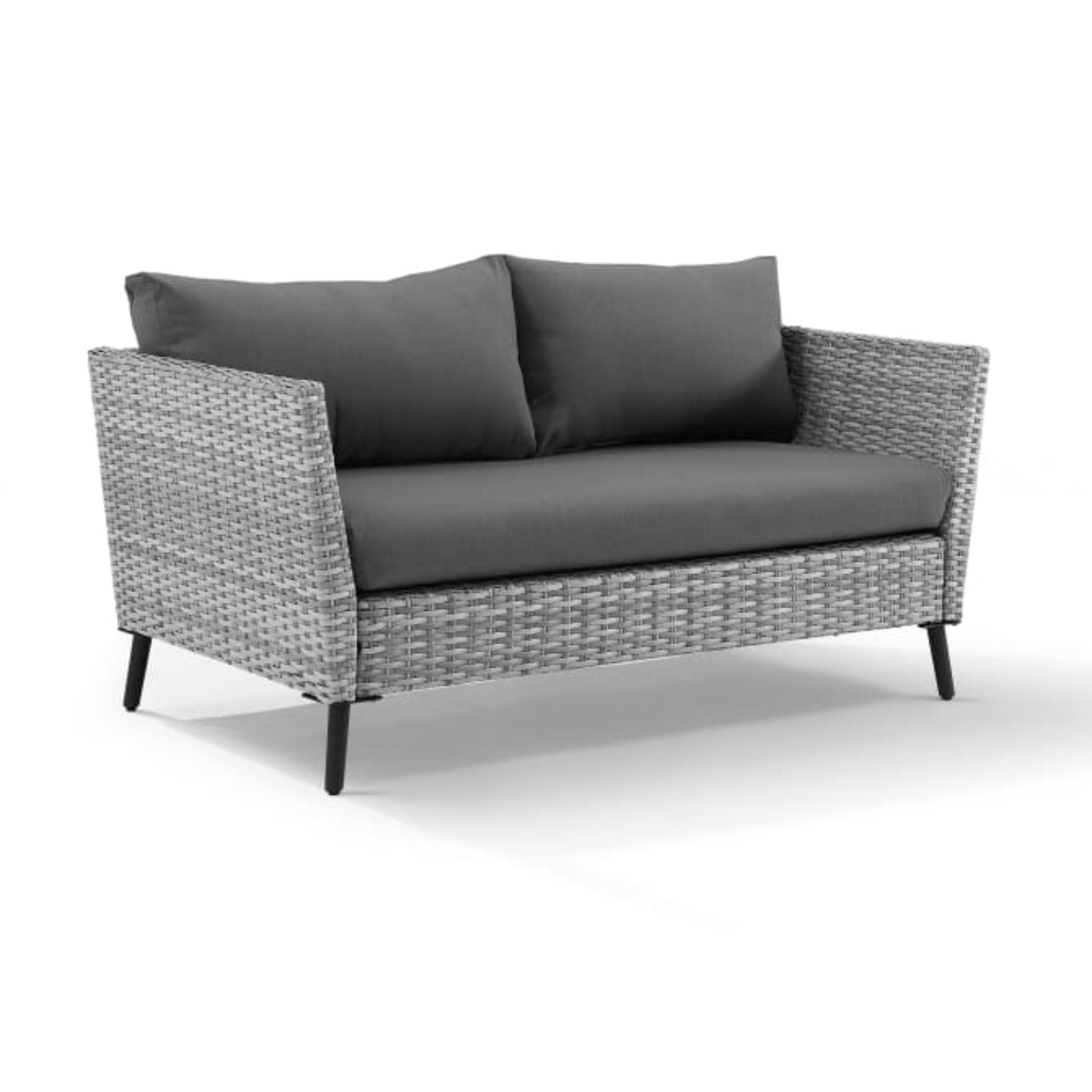 Crosley Richland 2pc Outdoor Wicker Conversation Set Charcoal - CO7317GY-CL