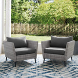 Crosley Richland 2pc Outdoor Wicker Armchair Set Charcoal - CO7318GY-CL