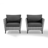 Crosley Richland 2pc Outdoor Wicker Armchair Set Charcoal - CO7318GY-CL