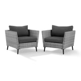 Crosley Richland 2pc Outdoor Wicker Armchair Set Charcoal - CO7318GY-CL